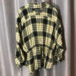 Free People  Pacific Dawn Plaid Shirt Green Top Photo 7