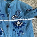 Indigo Moon Powder Blue Embroidered Floral Jacket Casual Vintage Unique Large Photo 5