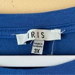 Iris  | Cobalt Blue Twist Front Long Sleeve T-shirt Sz 3X Photo 4