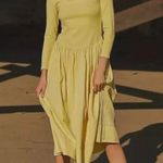 Free People  Sage Green Beach Aelia Drop-Waist Midi Dress Flared Women’s Sz M Photo 0