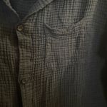 Kona Sol Black Blouse Lightweight Gauze Waffle Print L Large 3/4 Sleeve Bust 40 Photo 4