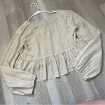 Urban Outfitters  Top florence embroidered floral ruffle crop womens Beige medium Photo 3
