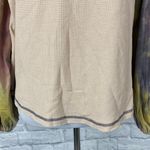 Entro women S tie dye sleeve waffle print top brand new beige Photo 1