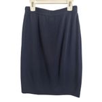 American Vintage Vtg 90’s Navy Blue Acrylic Knee Length Pencil Skirt Size Small Pull On Academia Photo 1