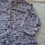 Sag Harbor  Woman sheer button up blouse black grey geometric pattern XL Photo 3