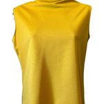 Jack Winter Mustard Yellow Sleeveless Mock Neck Top | Vintage Double Knit Photo 0
