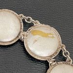 Vintage Blue Morpho Butterfly Wing Reverse Painted Tropical Scene Brazil 20.6g Photo 15