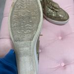 Guess  Women’s High-Top Gold Logo Beige Brown Wedge Sneakers Photo 7