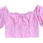 Privacy Please  by Revolve Girly Heart Jacquard Coquette Puff Sleeve Crop Top Photo 0