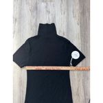 STAUD Lilou Black Ribbed Knit Dress Mock Neck Short Sleeve Womens Size Large NWT Photo 5