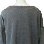 POL Reversible Vintage Black Wash Oversize V-Cut Out Rib Band Sweatshirt, Sz L Photo 10