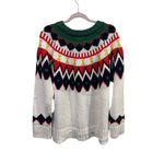 Aerie New Holiday Sweater Size Medium Christmas Nordic Stripe Fair Isle Green Photo 1