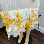 Vintage Yellow Floral Ruffle Wrap swim cover up kimono Dress Sz 2X Photo 8