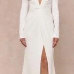 Lulus Stunning Romance White Long Sleeve Mermaid Maxi Dress Size S Photo 0