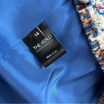 The Fold Kingswood Tweed Double Breasted Fringe Detail Blazer Jacket US 10 UK 14 Blue Photo 11