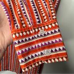 Tory Burch Geometric Print Button Front Blouse Shirt Size 10 Photo 6