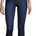 Alice + Olivia Alice + Olivia Good High Rise Skinny Jeans Pintuck Dream On Dark Blue Size 24 Photo 0