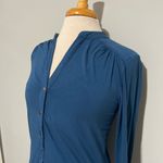 NOM Maternity Blue Longsleeve Nursing Top Size XS Photo 1
