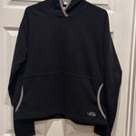 The North Face VTG Womens Fleece Hoodie Pullover Black L Kangaroo Pocket Gorp Photo 0
