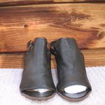 Franco Sarto Black Leather Block Heel Sandals Photo 2