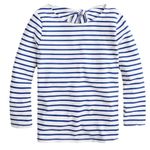 J. Crew Striped Top Mariner Cloth Bow Back Top Size M Blue White Nautical Pool Size M Photo 0