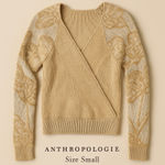 Anthropologie  Beige and Cream Lace Knit Sweater Photo 0
