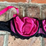 Adore Me Lace Black Pink Demi Underwire Bra, 44DD Photo 8