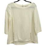Soft Surroundings  Shirt Ivory Feminine Tunic Linen Flowy Blouse Size Small Photo 0