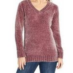 Orvis  Women’s  V-neck Chenille Sweater Color Mauve Size Large Photo 0
