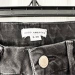 Good American NWT Black Good Boy Straight Leg Denim Jeans Busted Knee 6/28 Photo 4