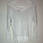 Guess  Women Sweater Small White Open Knit 3/4 Sleeve V- Neck Photo 3