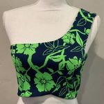 ZARA  Womens One Shoulder Floral Navy Green Crop Top  Size M NEW Style 5039/687 Photo 2