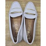 Calvin Klein  Women's Size 6.5 White Faux Leather Leonie Loafer Flats Photo 4