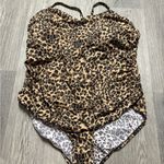 Aqua Green  Plus Size One Piece Cheetah Print Bathing Suit Photo 1