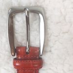 Red Embossed Italian Croco Leather Photo 7