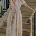 Baltic Born  Marseille Embossed Maxi Dress Nude Size 2X Formal Wedding Photo 0