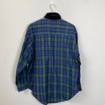 Vtg Quizz Long Sleeve Velvet Collar Plaid Button Down Shirt Women's Small Multi Green Photo 2