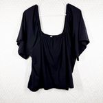 Pact Black Organic Cotton Puff Sleeve Top Photo 1