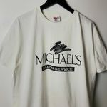 Hanes Michael's Salon Service T Shirt Vintage 90s White Large L Graphic Tee Photo 9