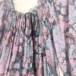 Vintage Union Made Pleated Midi Dress Size 4 Dark Floral Purple Fairy 70s 80s Photo 7