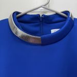 Calvin Klein  Royal Blue Scuba Silver Necklace Sleeveless Sheath Dress Size 6 Photo 3