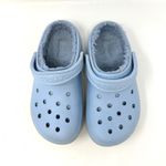Crocs Classic Fuzz Lined Clogs Baby Blue Size Womens 8 - Mens 6 Photo 2