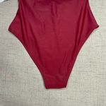 Cupshe  Ruffle One Piece Swimsuit Red Maroon Small Nwt Photo 9
