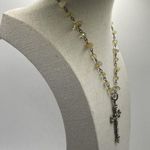 Cookie Lee Vintage Bronze Western w/Pink Stone Rhinestone Cross Pendant Necklace Photo 6