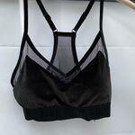 PINK - Victoria's Secret VS PINK SPORT PLUSH BLACK VELVET AND MESH LIGHTLY LINED SPORTS BRA Photo 6