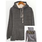 PINK - Victoria's Secret Victoria Secret PINK Gray Fleece Pullover Hoodie Large Camo Logo On Back Medium Photo 1