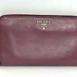 Prada Purple Saffiano Leather Zippy Wallet Photo 1