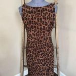Like New Lauren Ralph Lauren Leopard Print Boat Neck Side Ruched Sheath Dress Brown Size 6 Photo 0