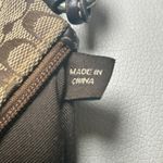 Coach Signature Canvas Wristlet Clutch Brown Tan Monogram Logo Small Pouch 6x4 Photo 6