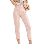 Free People We the Free City Of Lights Western Linen Blend Pink Jeans 25 NWT Photo 0